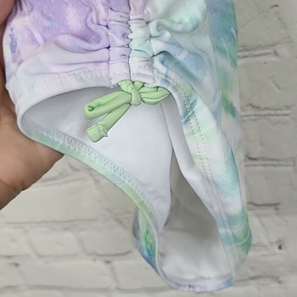 Girls 7/8 Star Wars Mandalorian Grogu Baby Yoda One-Piece Swimsuit Green Tie Dye - Picture 4 of 11